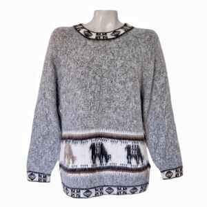 Alpaca Sweater Fuzzy Cozy Cabincore Peru Artisian L